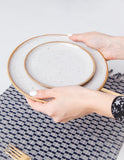 Natural Cloud Speckled Ceramic Plates