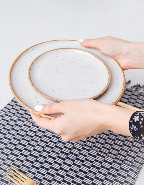 Natural Cloud Speckled Ceramic Plates