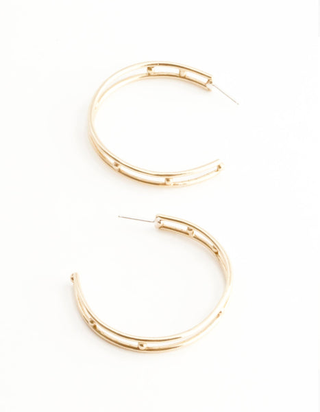 Hard Crafted Large Bronze Hoops