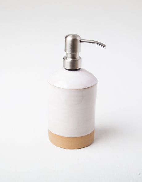 White ceramic outlet soap dispenser