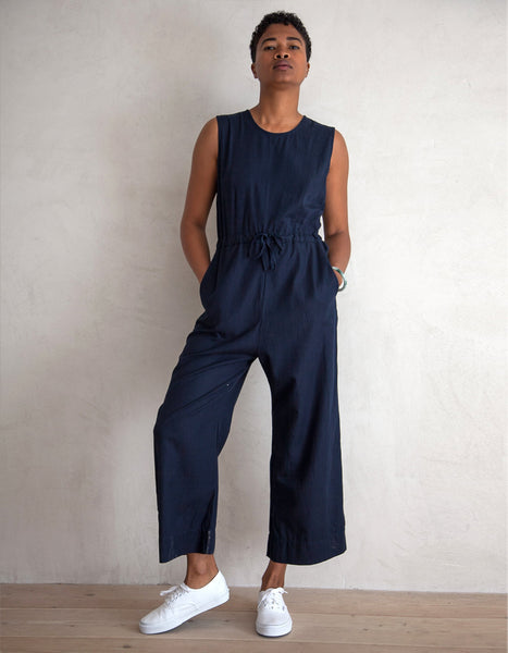 Wolves Within - NAVY SLIT BACK COTTON JUMPSUIT WOLVES WITHIN ALI GOLDEN